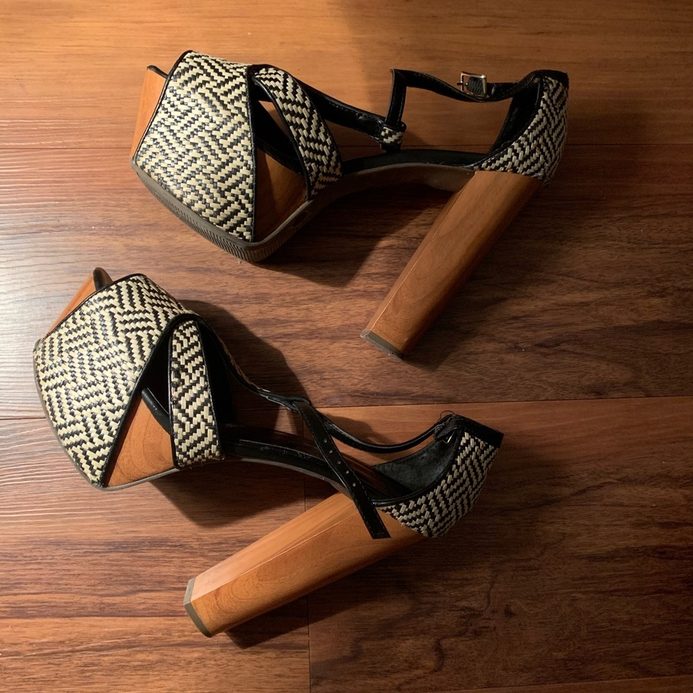 Jessica Simpson wooden platform heels